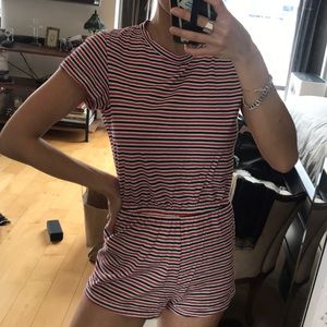 American apparel striped romper sz S